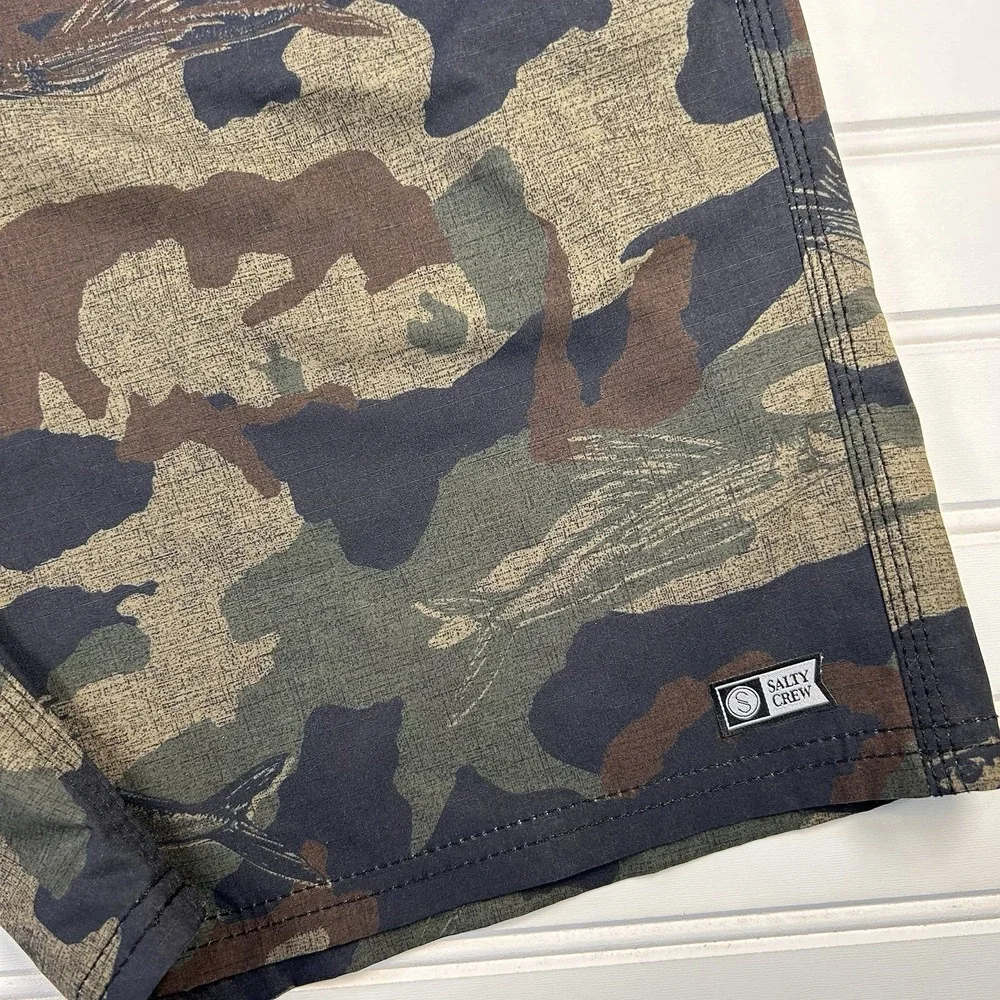 Salty Crew Utility Boardshorts Mens 34 (Fit 35) Flying Fish Camo Stretch Utility - Picture 5 of 15